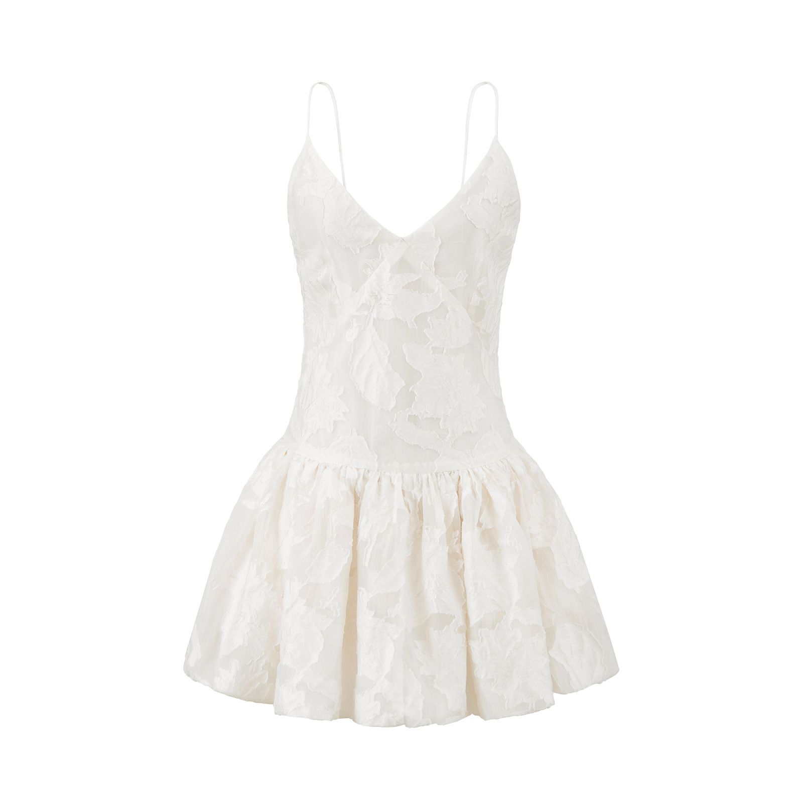 Women's V-Neck Floral Embroidered Backless Cami Dress KUN-00054