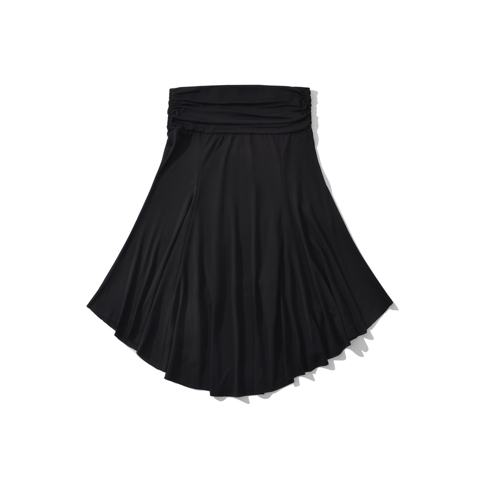 Women's Solid Low Waist Ruched Irregular Skirt KUN-00020