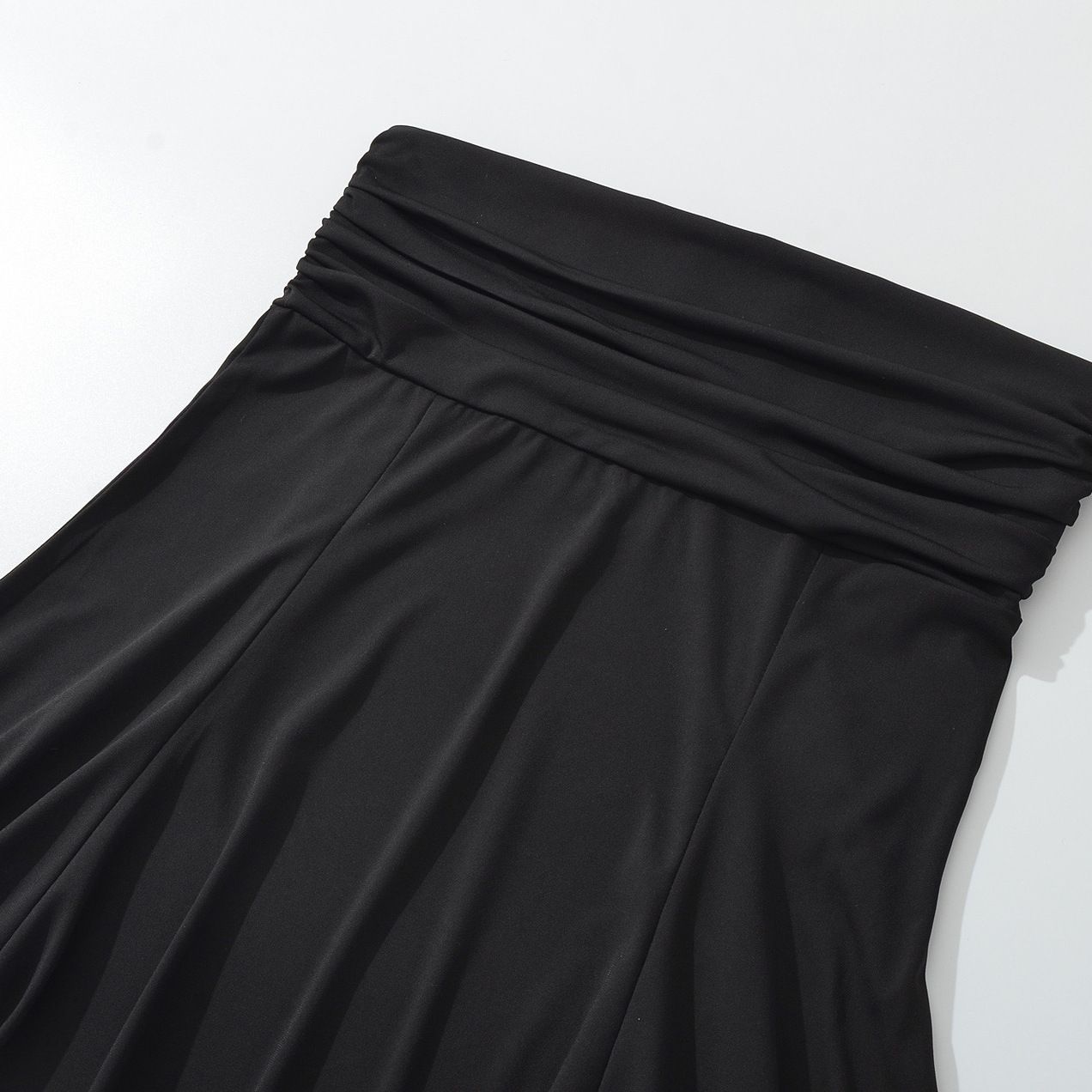 Women's Solid Low Waist Ruched Irregular Skirt KUN-00020