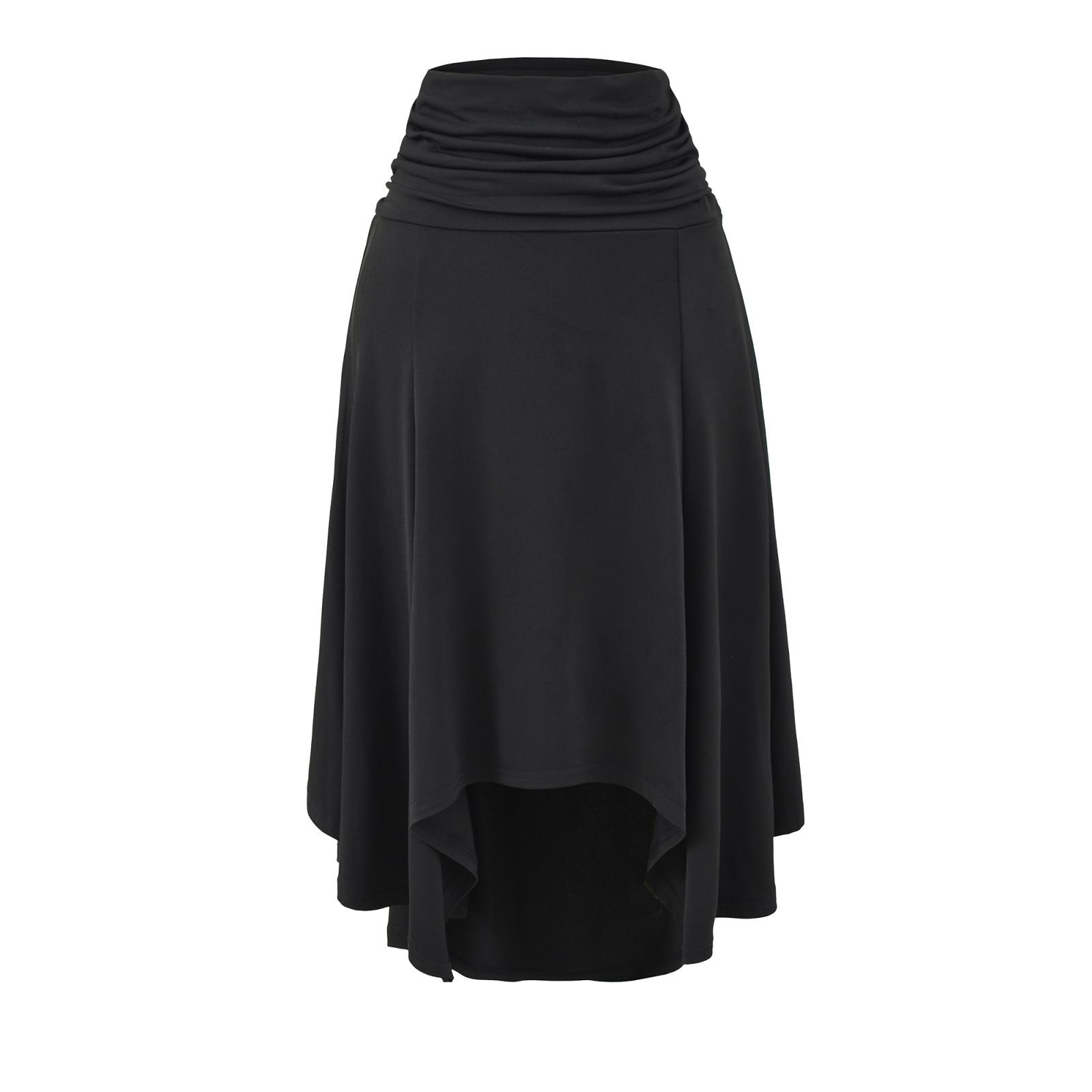 Women's Solid Low Waist Ruched Irregular Skirt KUN-00020