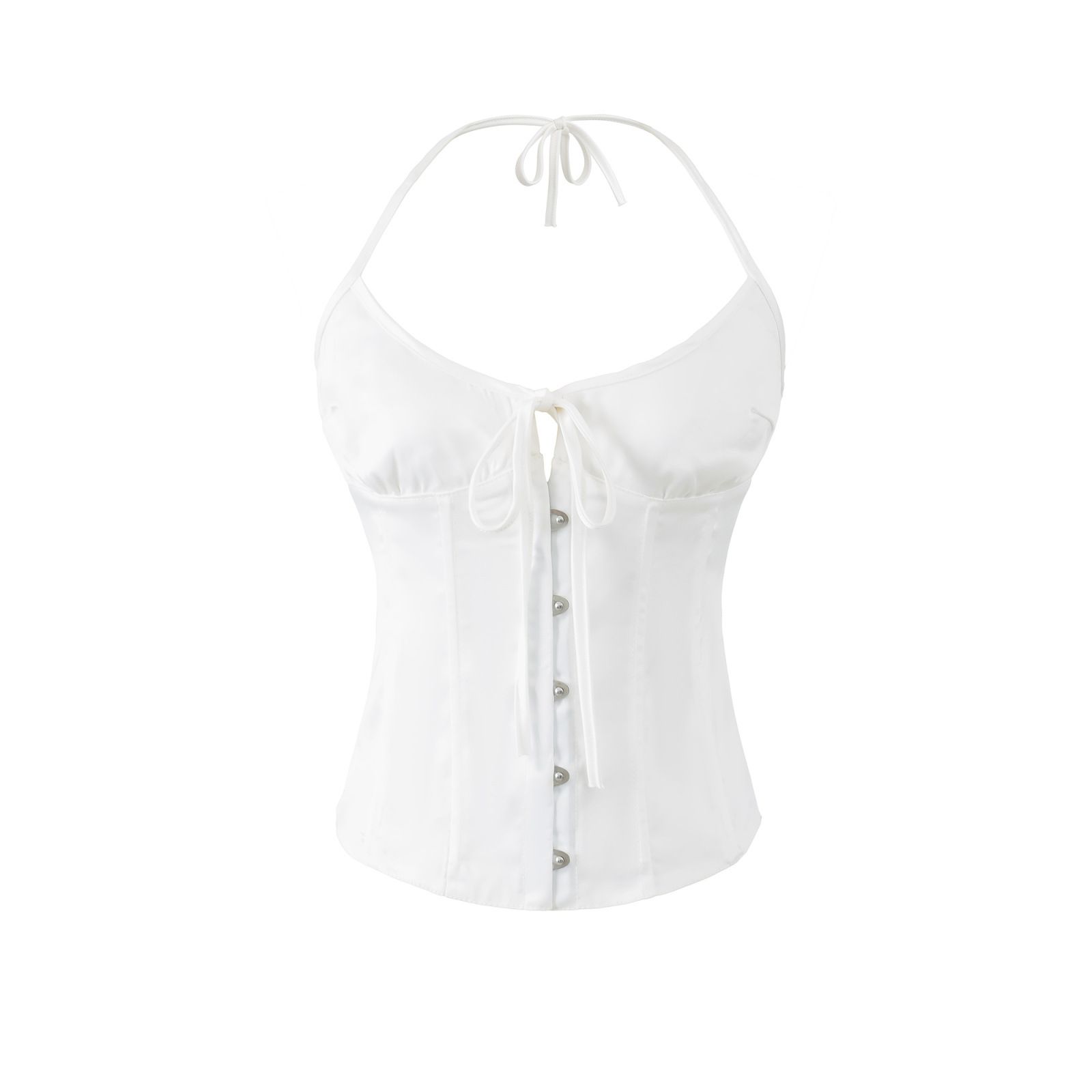 Satin Corset Top Adjustable Spaghetti Strap KUN-00003