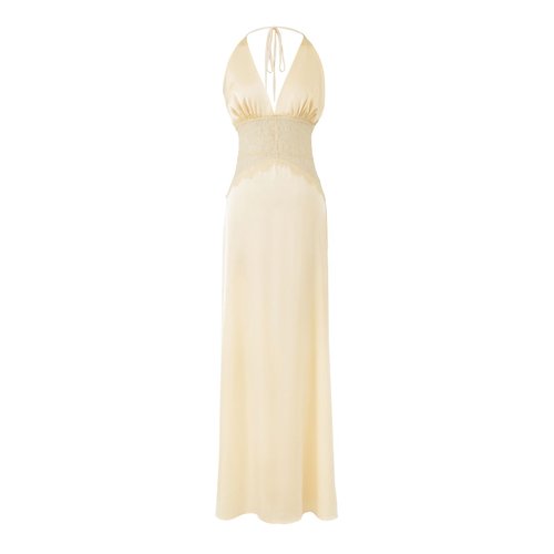 Lace V-Neck Halter Dress Elegant Women's KUN-00018