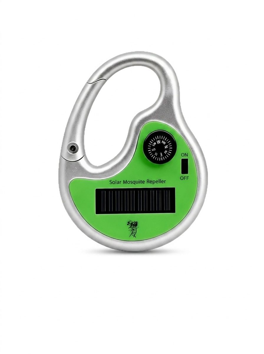 Repellente per zanzare portatile a ultrasuoni ad energia solare con bussola integrata, verde