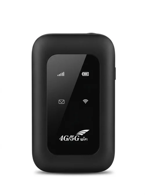 MF800 Portable 4G LTE Mobile WiFi Router (Black), 2100mAh Rechargeable Battery, Unlocked Pocket Hotspot with SIM Card Slot for 10 Devices