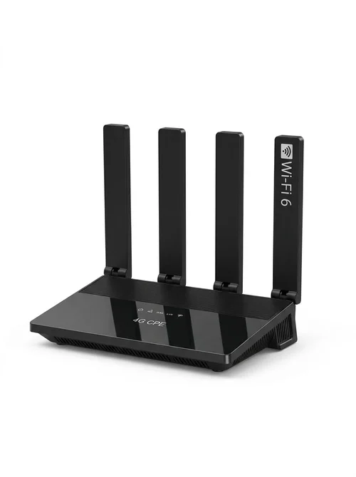 WR800-E 4G LTE WiFi 6 CPE Router, 4 Ethernet LAN Ports, SIM Card Slot with Backup Battery Option, High-Gain Wireless Home Gateway