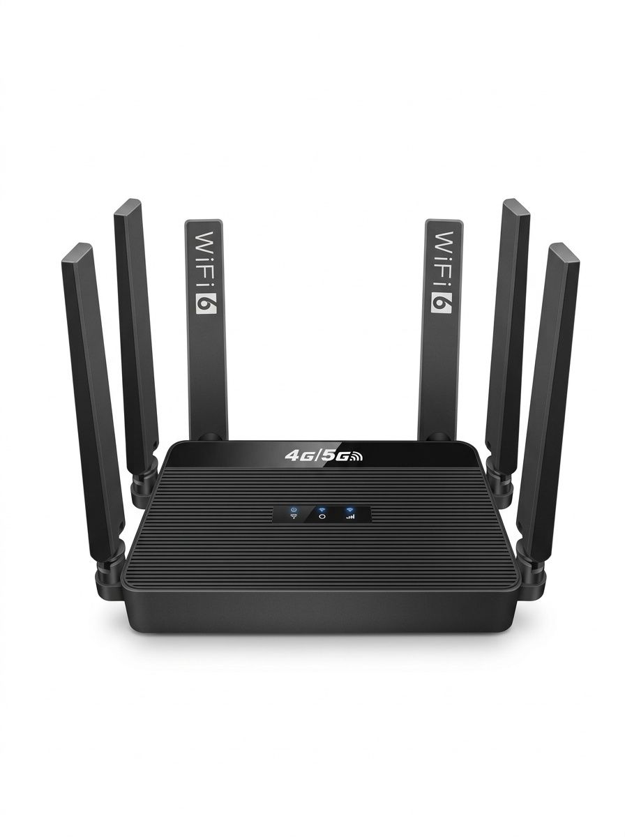 WR950-E 4G LTE WiFi 6 Wireless CPE Router, High-Gain Antennas, SIM Card Slot with Backup Battery Support, Connects up to 32 Devices