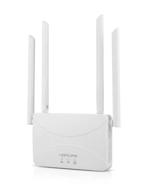 CPF912 4G LTE WiFi Router, Quad-Core 300Mbps Wireless CPE Modem with 4 High-Gain External Antennas, SIM Card Slot & LAN/WAN Ports