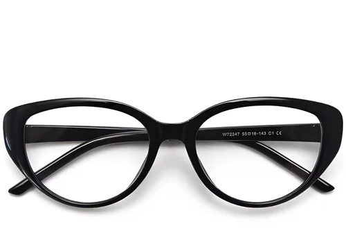 Lunettes ovales noires TR90 #BS0423-0006