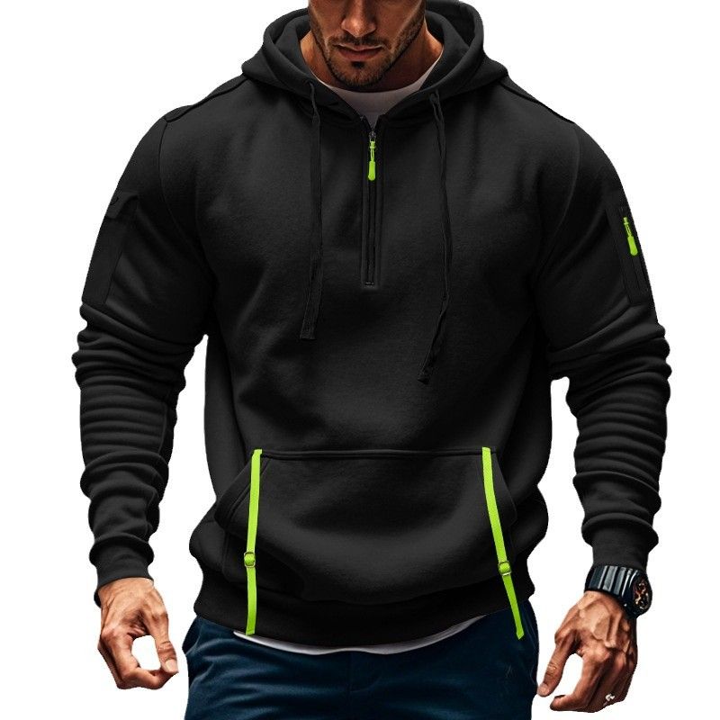 Fleece Men's Hoodie Sweatshirt Zip Up Pullover Multi-Pocket NDF-00004