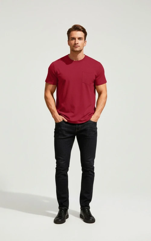 Men's Waffle Knit Crewneck T-Shirt - Breathable & Relaxed Fit NDF-00002