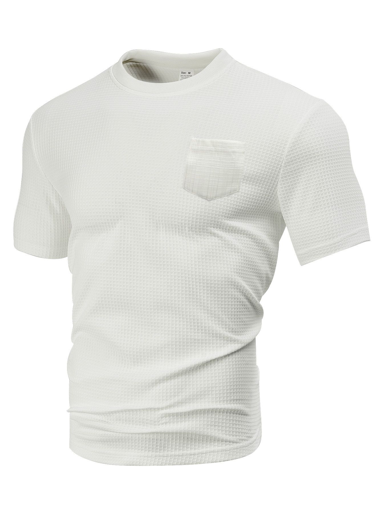 Men's Waffle Knit Crewneck T-Shirt - Breathable & Relaxed Fit NDF-00002