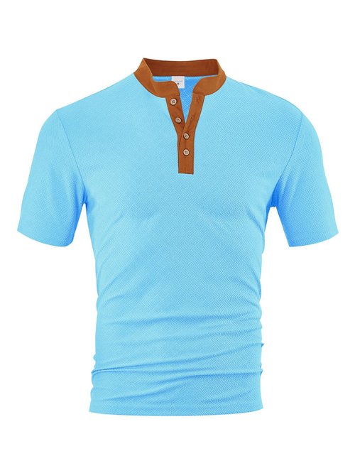 Camicia Henley in spugna - Vestibilità comoda, traspirante, ideale per l'estate NDF-00025