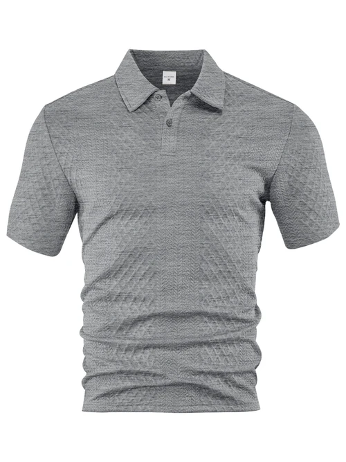 Lightweight Summer Men's Polo Shirt Breathable Jacquard NDF-00009