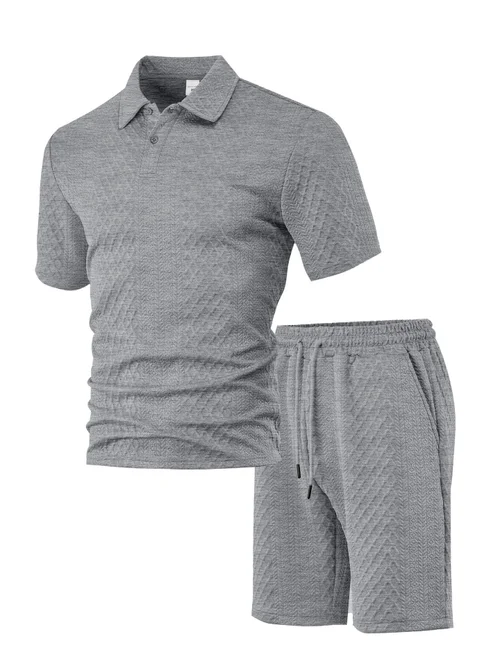 Completo da uomo jacquard composto da polo e pantaloncini - Sportivo casual estivo NDF-00026