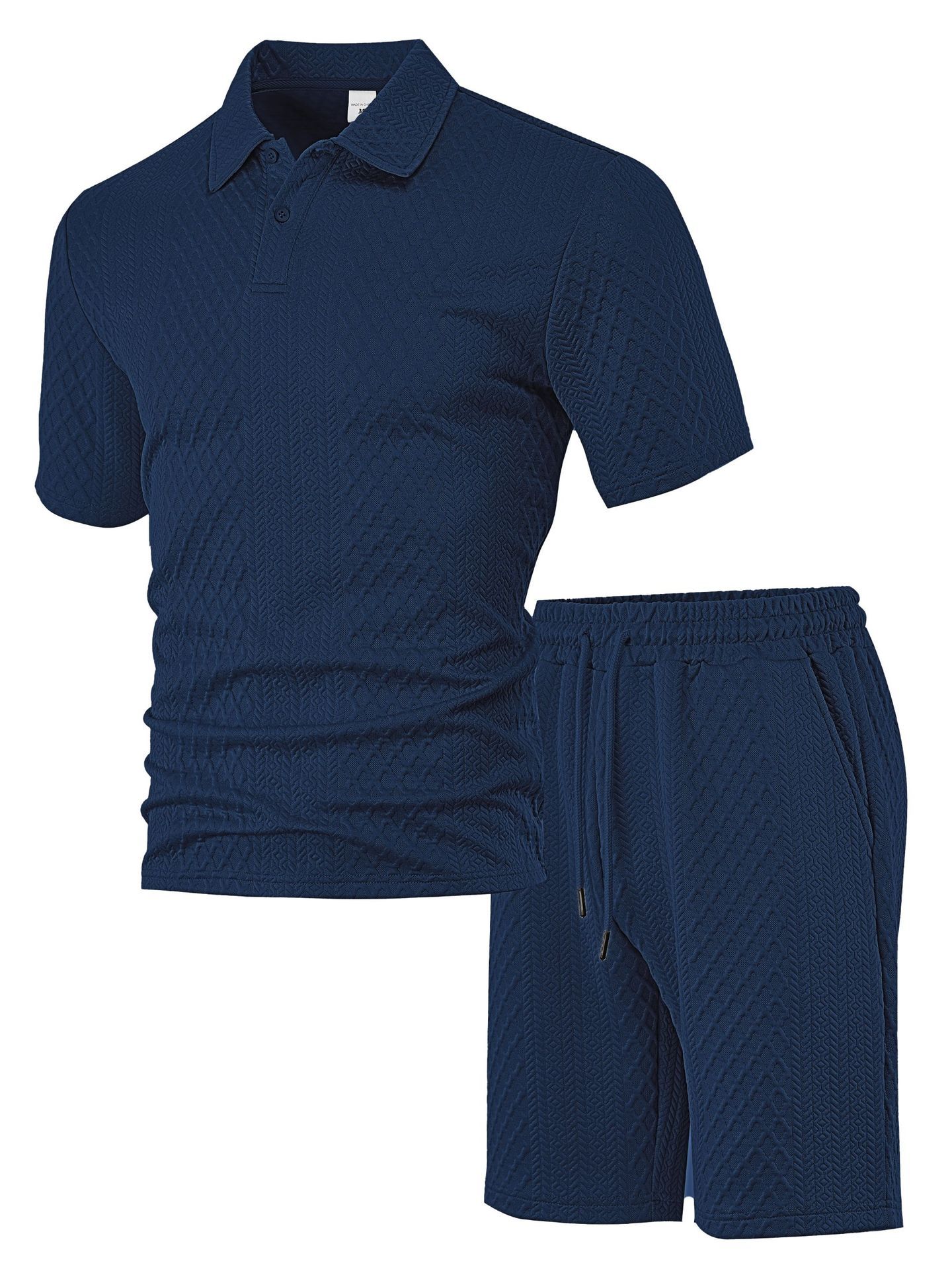 Jacquard Men's Polo Shirt & Shorts Set - Summer Casual Sport NDF-00026