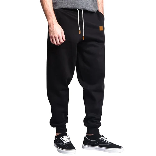 Casual Pants Men's Spring Autumn Solid Color Joggers Drawstring Ankle NDF-00004