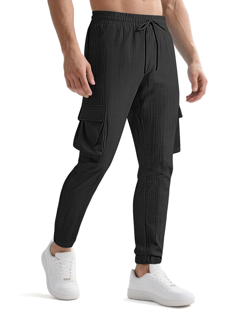 Pantalones cargo casuales de mezcla de lino para hombre - Ligeros y transpirables NDF-00006