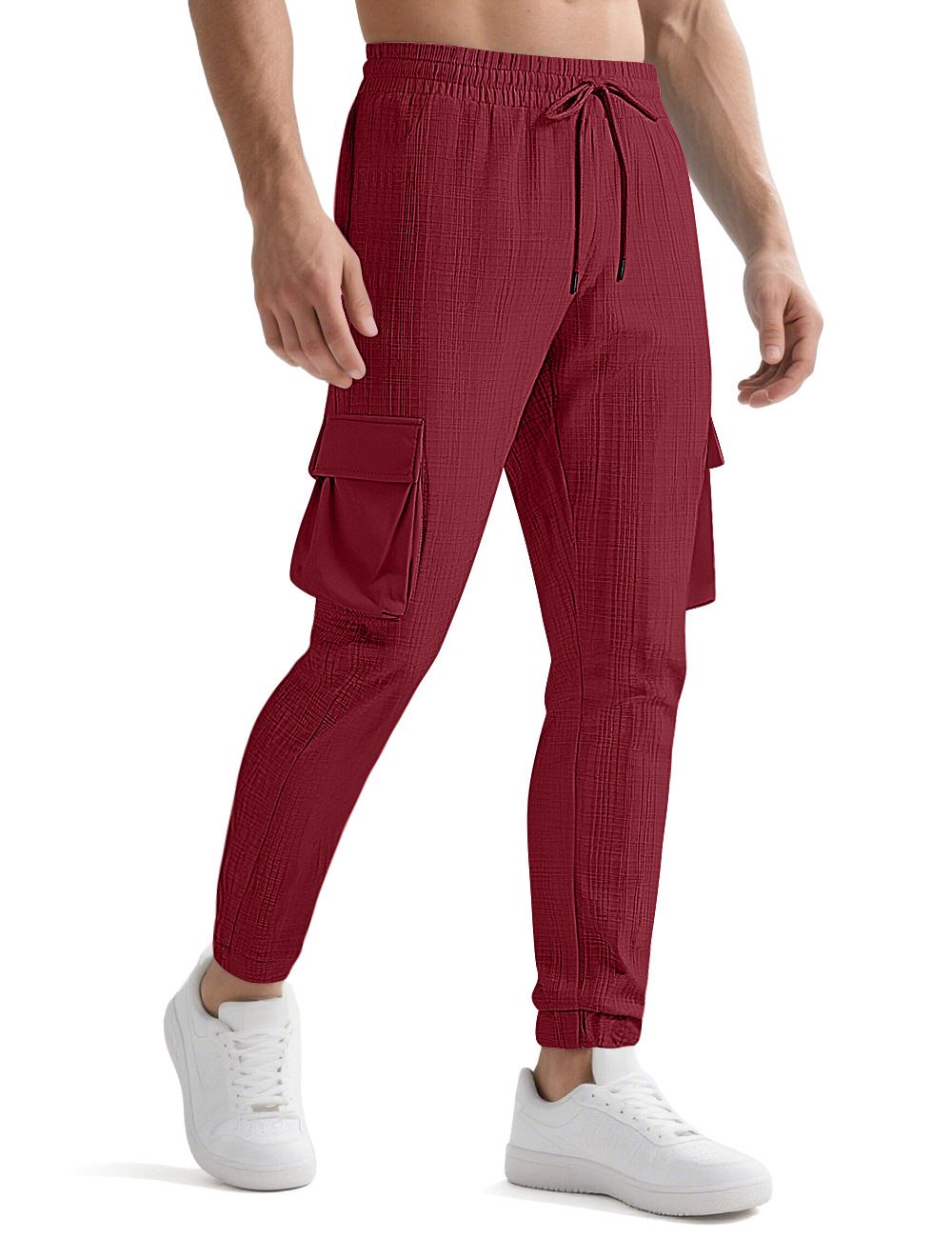 Pantalones cargo casuales de mezcla de lino para hombre - Ligeros y transpirables NDF-00006