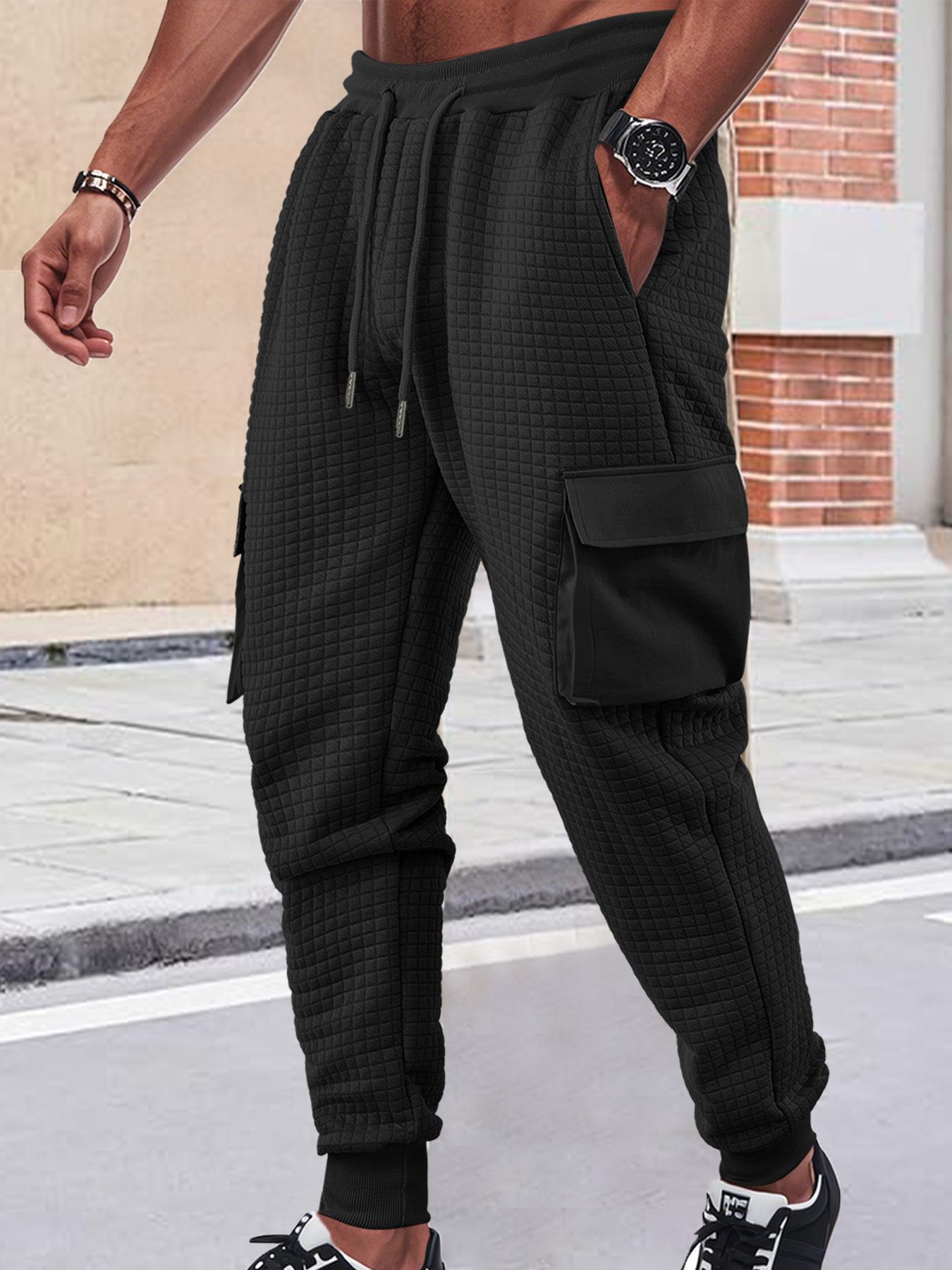 Pantalones deportivos cargo de polar estilo Carhartt para hombre, gruesos y apilados, NDF-00007