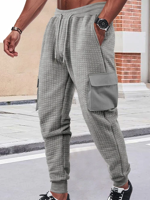 Carhartt-Style Men's Fleece Cargo Sweatpants Thick Stacked NDF-00007