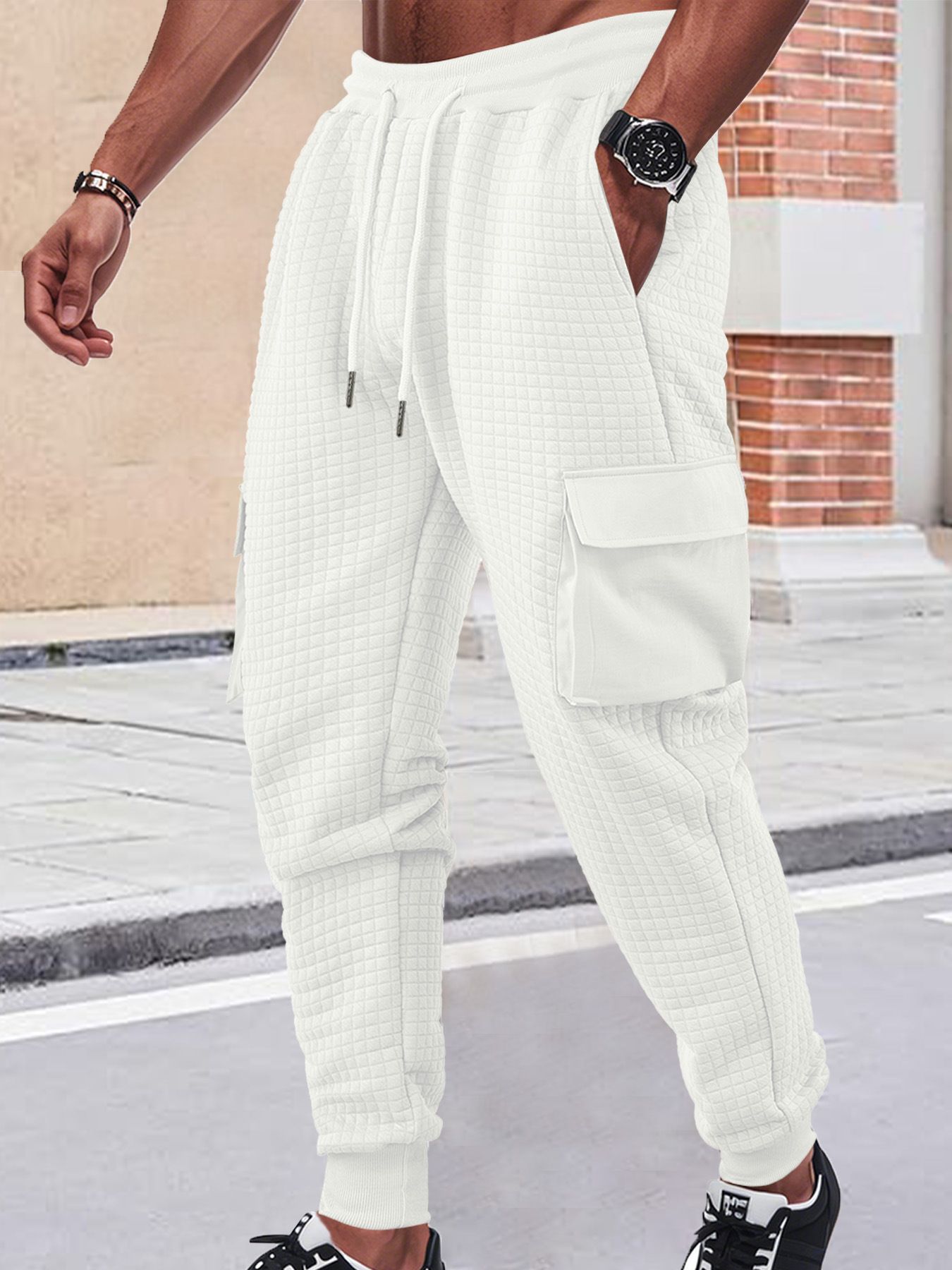 Pantalones deportivos cargo de polar estilo Carhartt para hombre, gruesos y apilados, NDF-00007