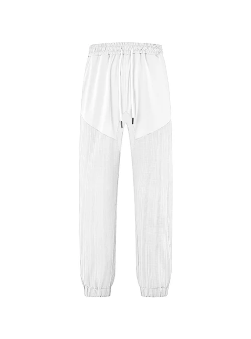 Pantaloni da uomo in lino con coulisse, estivi, leggeri, traspiranti e casual NDF-00008