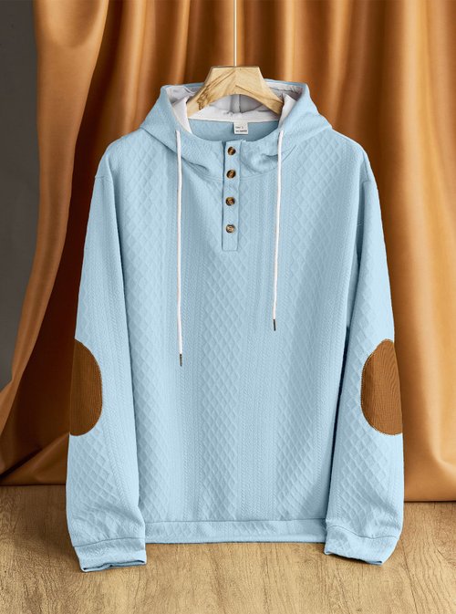 Felpa con cappuccio da uomo casual ricamata, pullover in pile spesso invernale NDF-00005