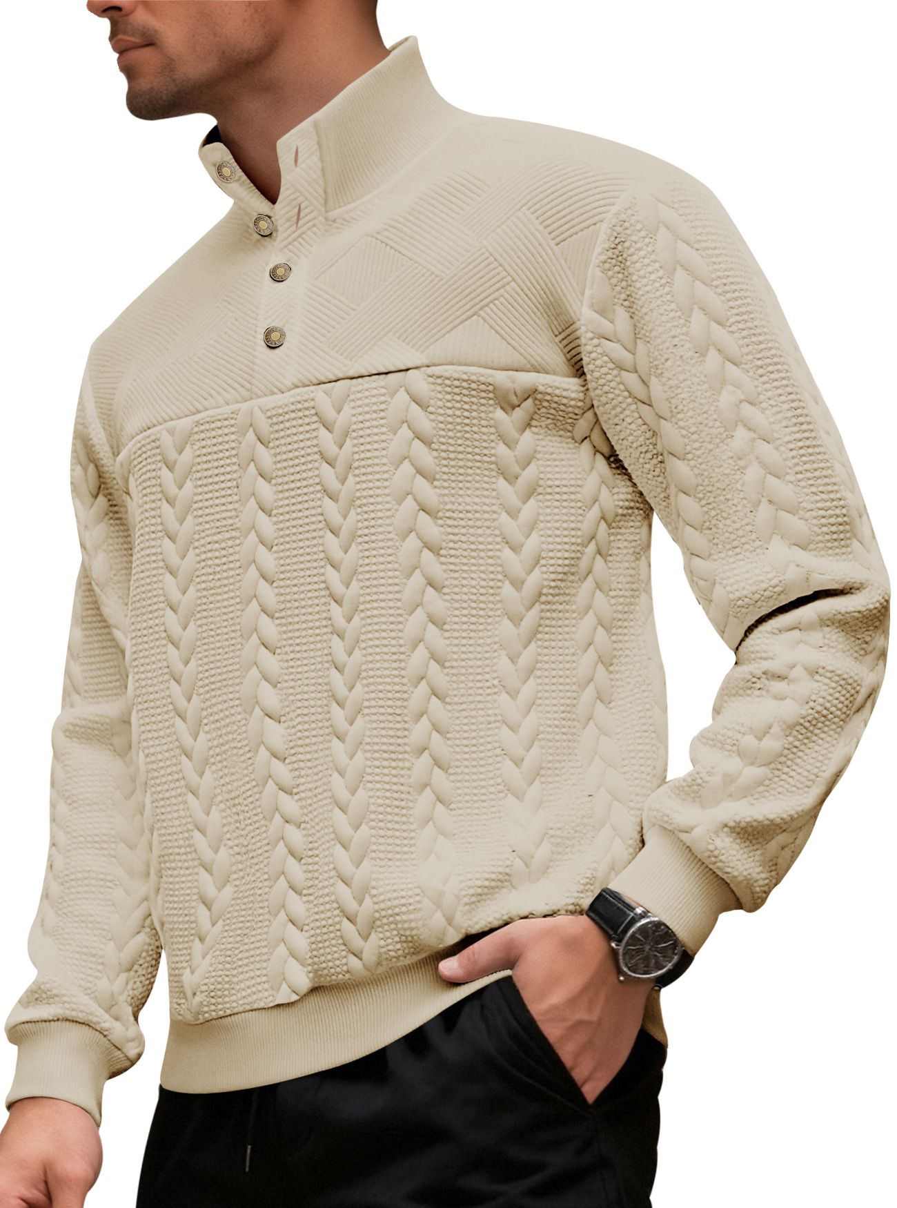 Knit Pullover Sweatshirt Long Sleeve Fall Top NDF-00007