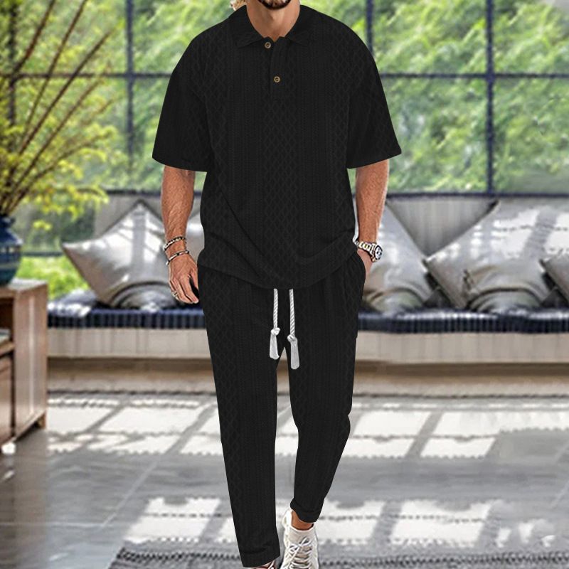 Heavyweight Jacquard Knit Men's Lounge Set - Spring/Summer NDF-00036