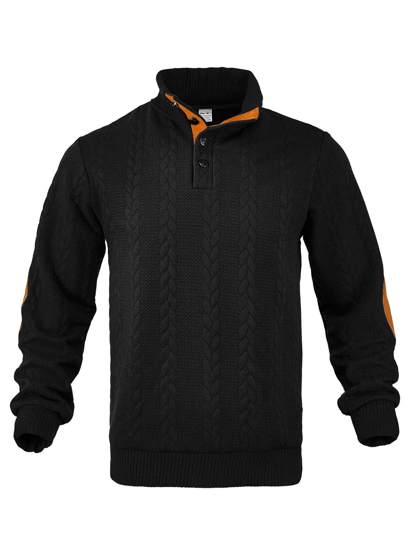 Jacquard Henley Long Sleeve Embroidered Sweatshirt NDF-00006