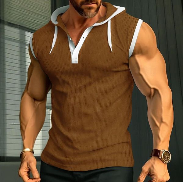 Heavyweight Hooded Tank Top Sleeveless T-Shirt Vest NDF-00009