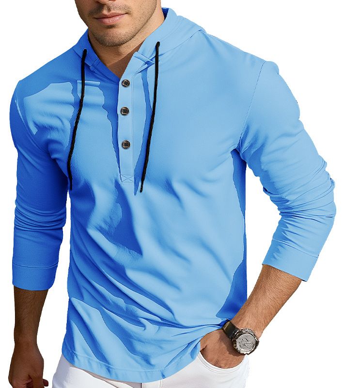 Cotton Blend Pullover Hoodie Long Sleeve Casual Sweatshirt NDF-00007