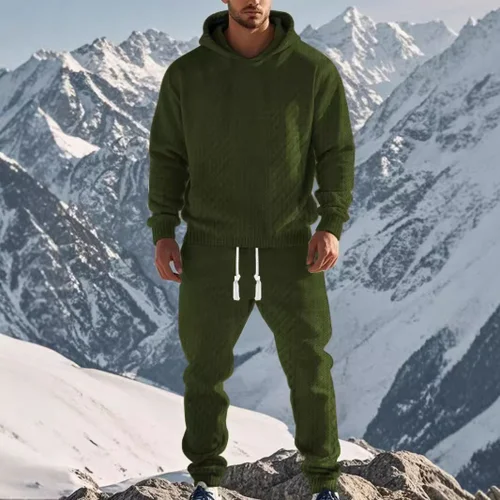 Survêtement homme à capuche jacquard - Coupe oversize, manches longues, NDF-00040