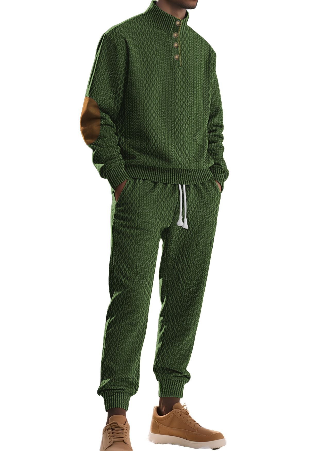 Men's Jacquard Tracksuit Set - Casual Athletic Business Custom NDF-00042