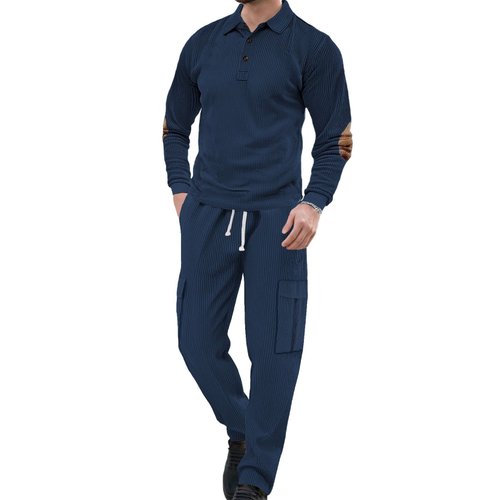 Completo sportivo casual da uomo a due pezzi con stampa a maniche lunghe NDF-00043