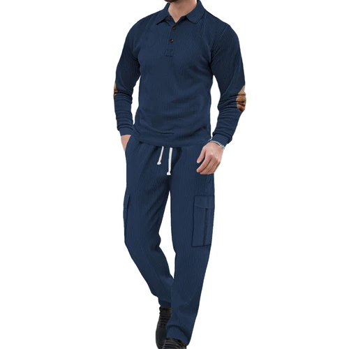 Casual Men's Tracksuit Long Sleeve Printed Two Piece Set NDF-00043