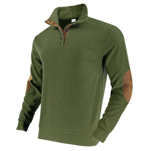Felpa da uomo a maniche lunghe in jacquard a coste stile western NDF-00012