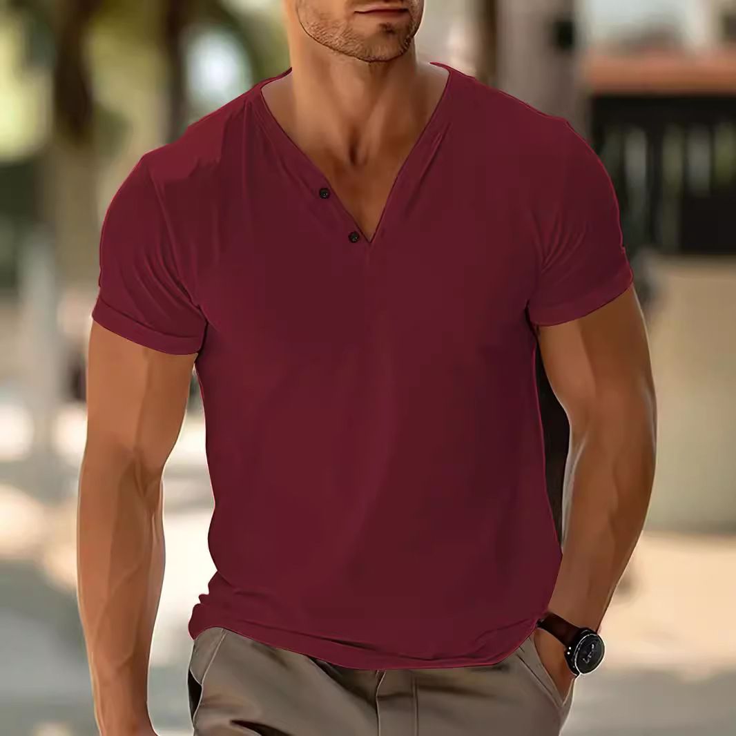 Men's V-Neck Athletic T-Shirt Breathable Quick-Dry NDF-00017