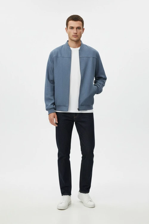 Suede Zip Up Jacket Men's Casual Retro Long Sleeve Cardigan NDF-00010