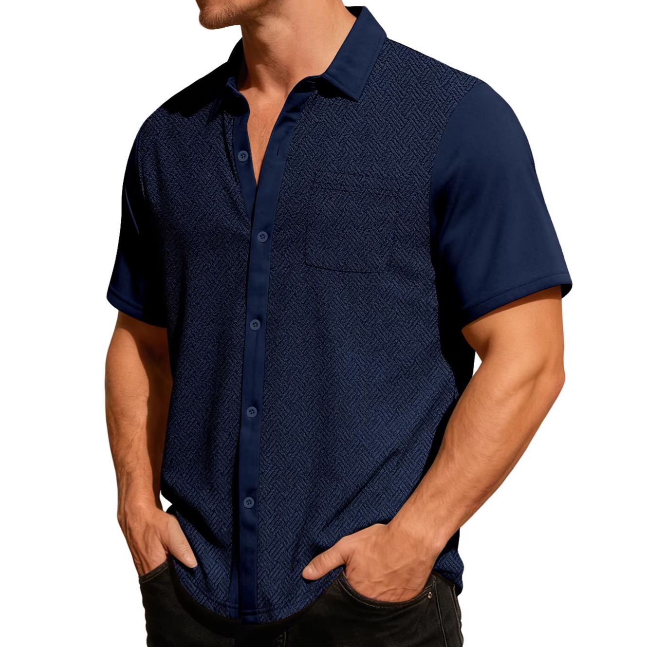 Linen Knit Polo Shirt - Breathable Summer Cardigan NDF-00050