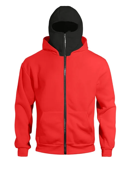 Felpa con cappuccio a doppio strato con zip, stile streetwear, giacca di coppia NDF-00011
