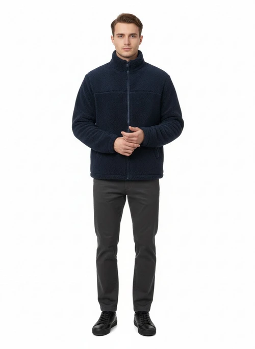 Polar Fleece Couple Jacket Soft Zipper Loose Fit NDF-00013