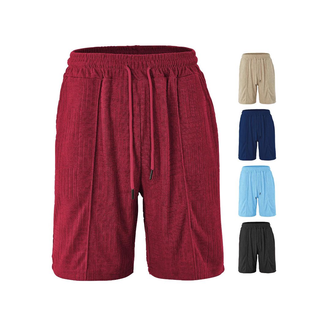 Pantalones cortos de tela de felpa para hombre - Verano, informales, transpirables, deportivos, NDF-00007