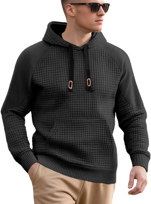 Men's Jacquard Hoodie Sweatshirt Long Sleeve Casual Pullover NDF-00018