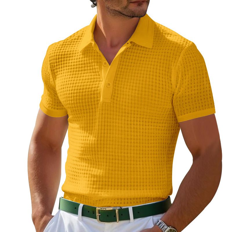 Men's Solid Color Polo Shirt Contrast Collar Short Sleeve NDF-00023