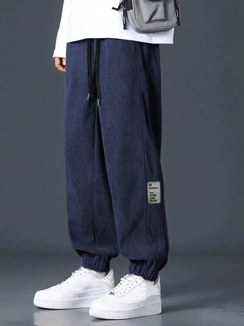 Pantaloni cargo da uomo in velluto a coste, vestibilità comoda, gamba dritta NDF-00020