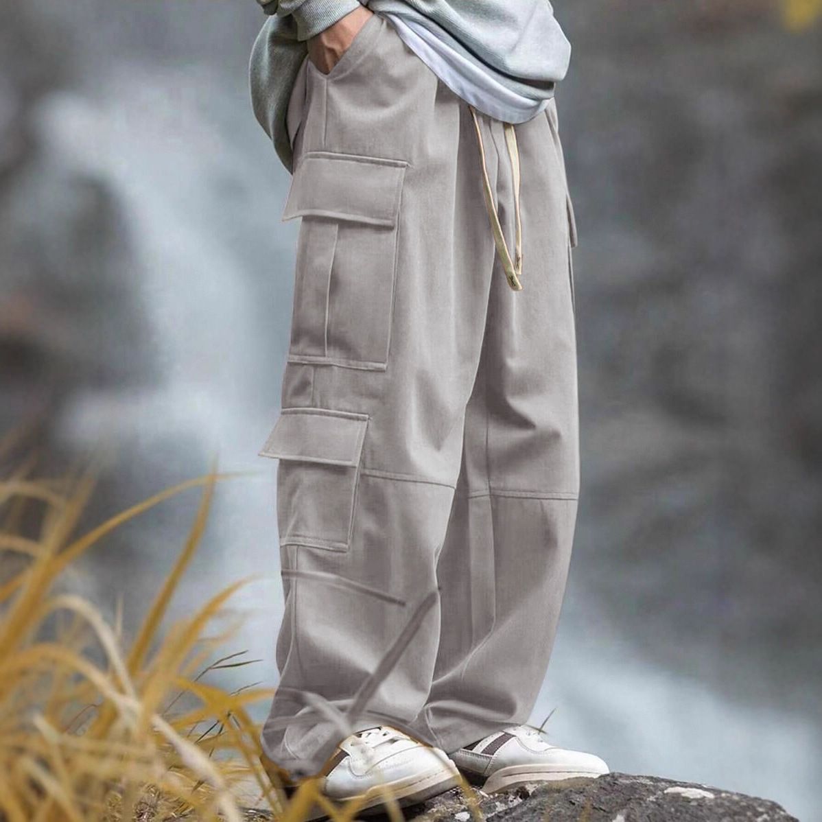 Pantalones cargo holgados para exteriores con múltiples bolsillos NDF-00023