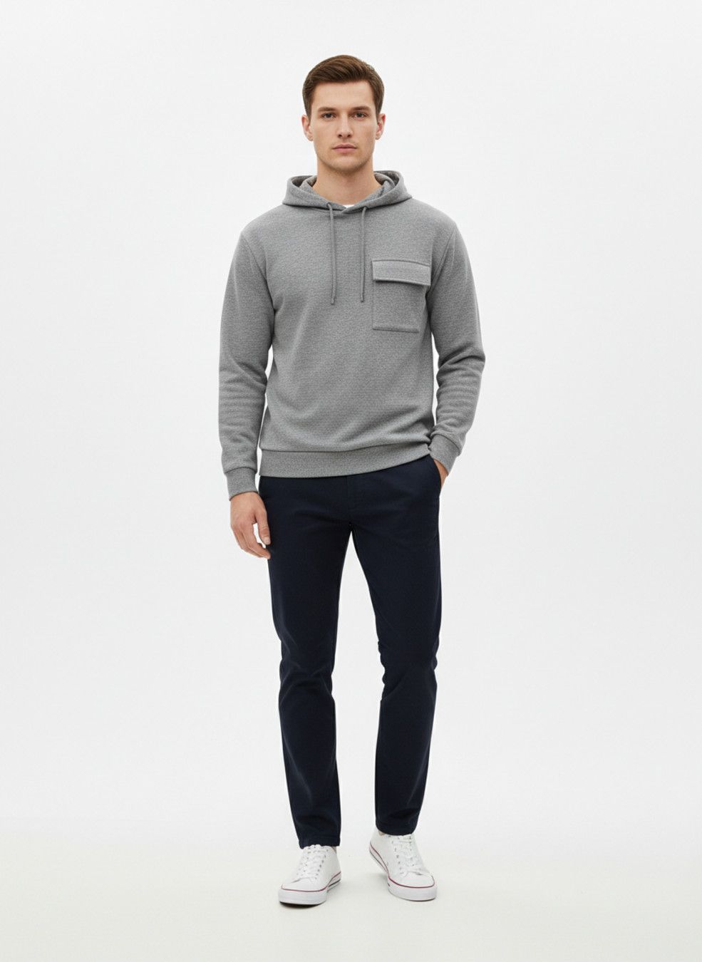 Fleece Pullover Hoodie - Men's Casual Trendy Sweatshirt NDF-00023