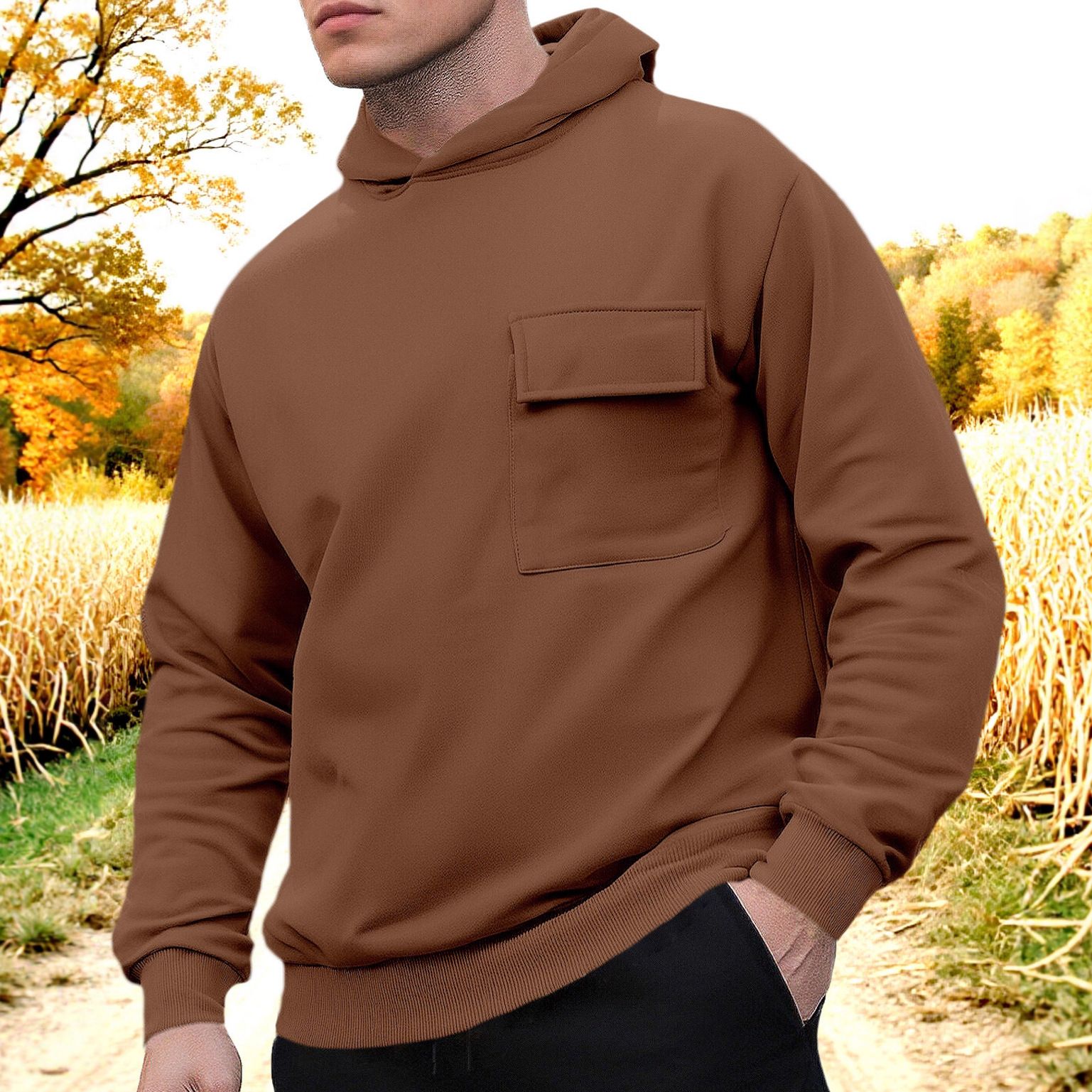 Fleece Pullover Hoodie - Men's Casual Trendy Sweatshirt NDF-00023