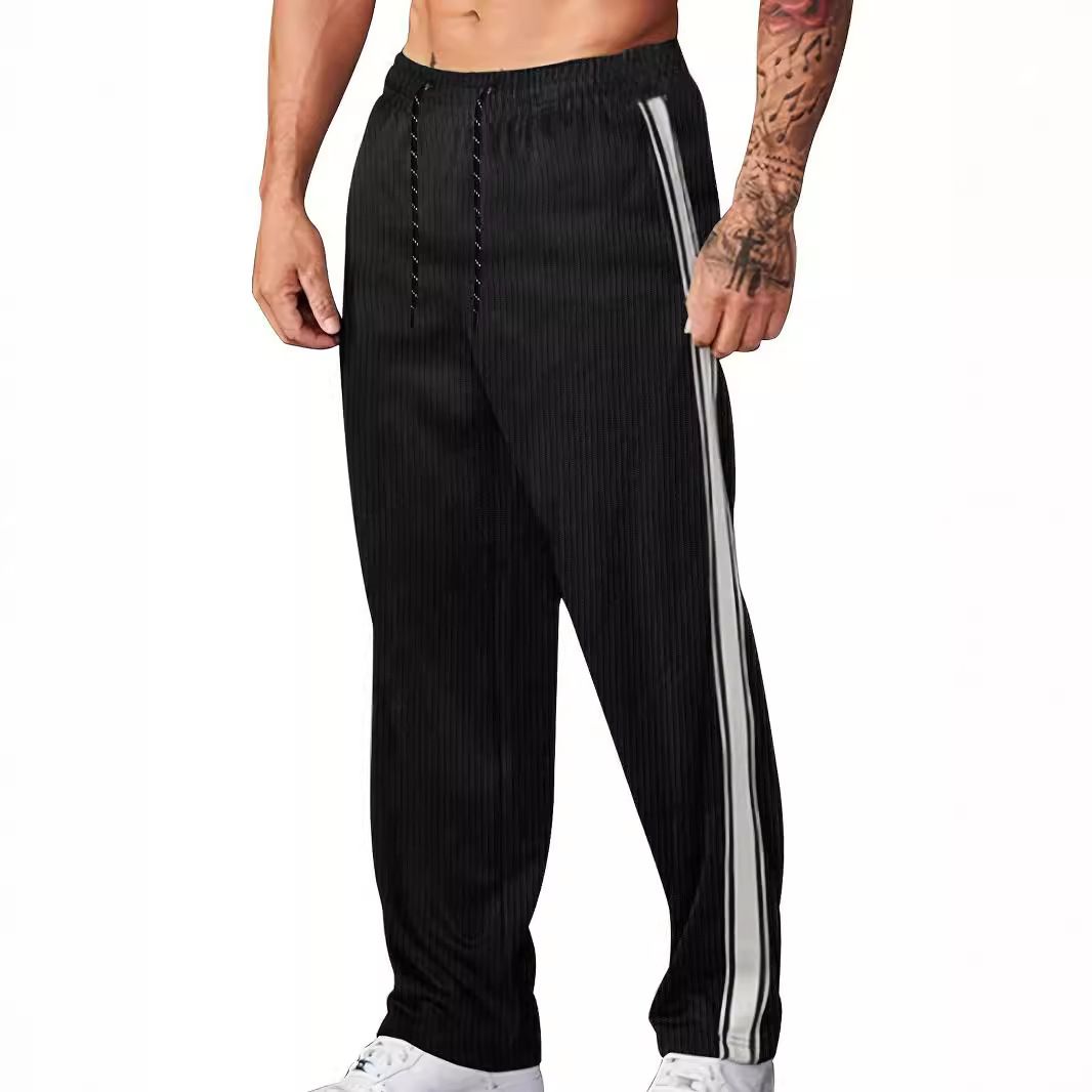 Corduroy Striped Lounge Pants - Relaxed Fit Athletic Trousers NDF-00024